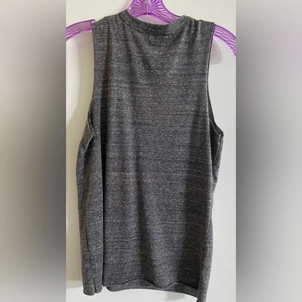 BKE Charcoal Sleeveless Top with Mustard Lace-Up - Picture 4 of 8